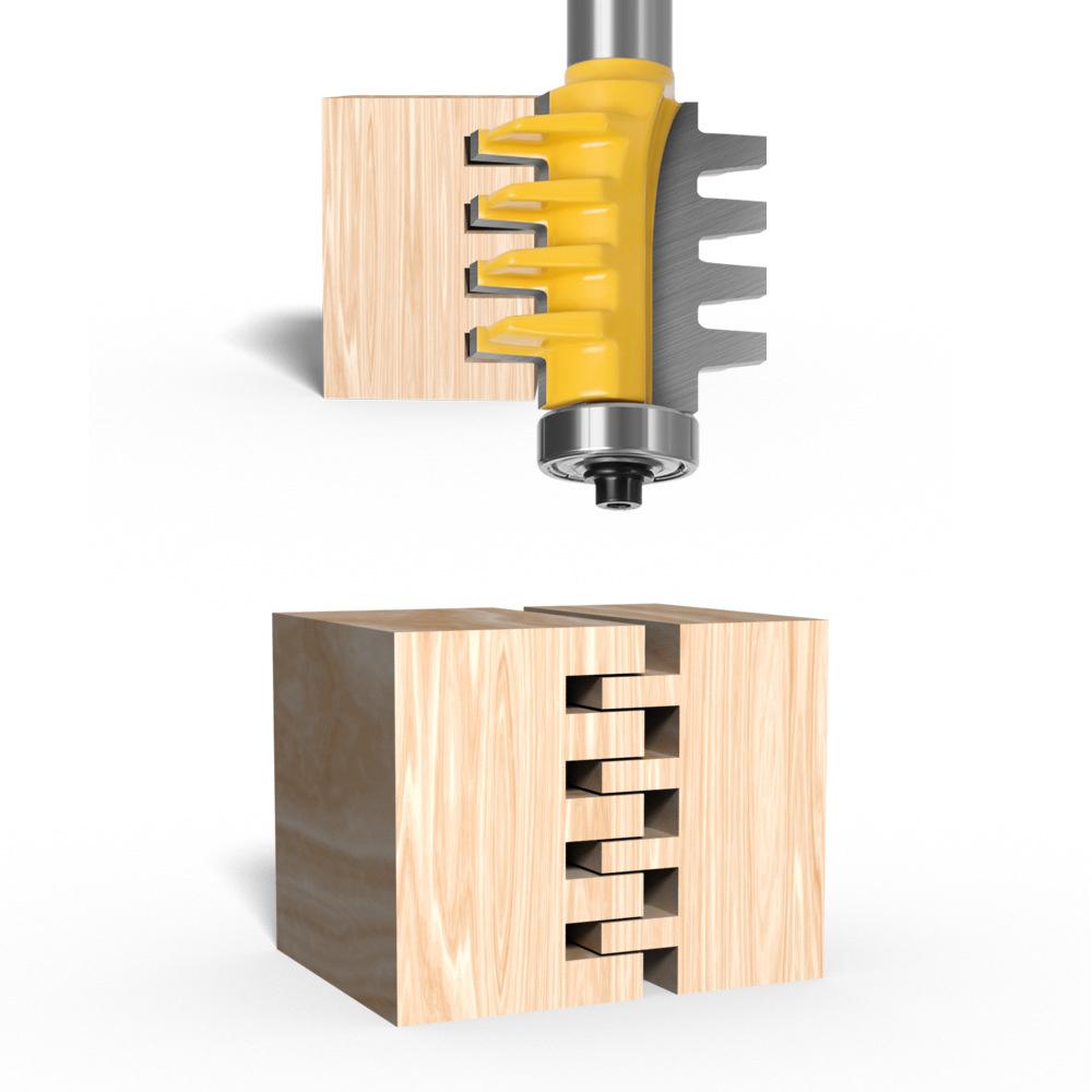 1pc 6.35mm 12.7mm 1/2inch 1/4 Inch Shank Rail Reversible Finger Joint Glue Router Bit Cone Tenon Woodwork Cutter Power Tools Wood Router Cutter