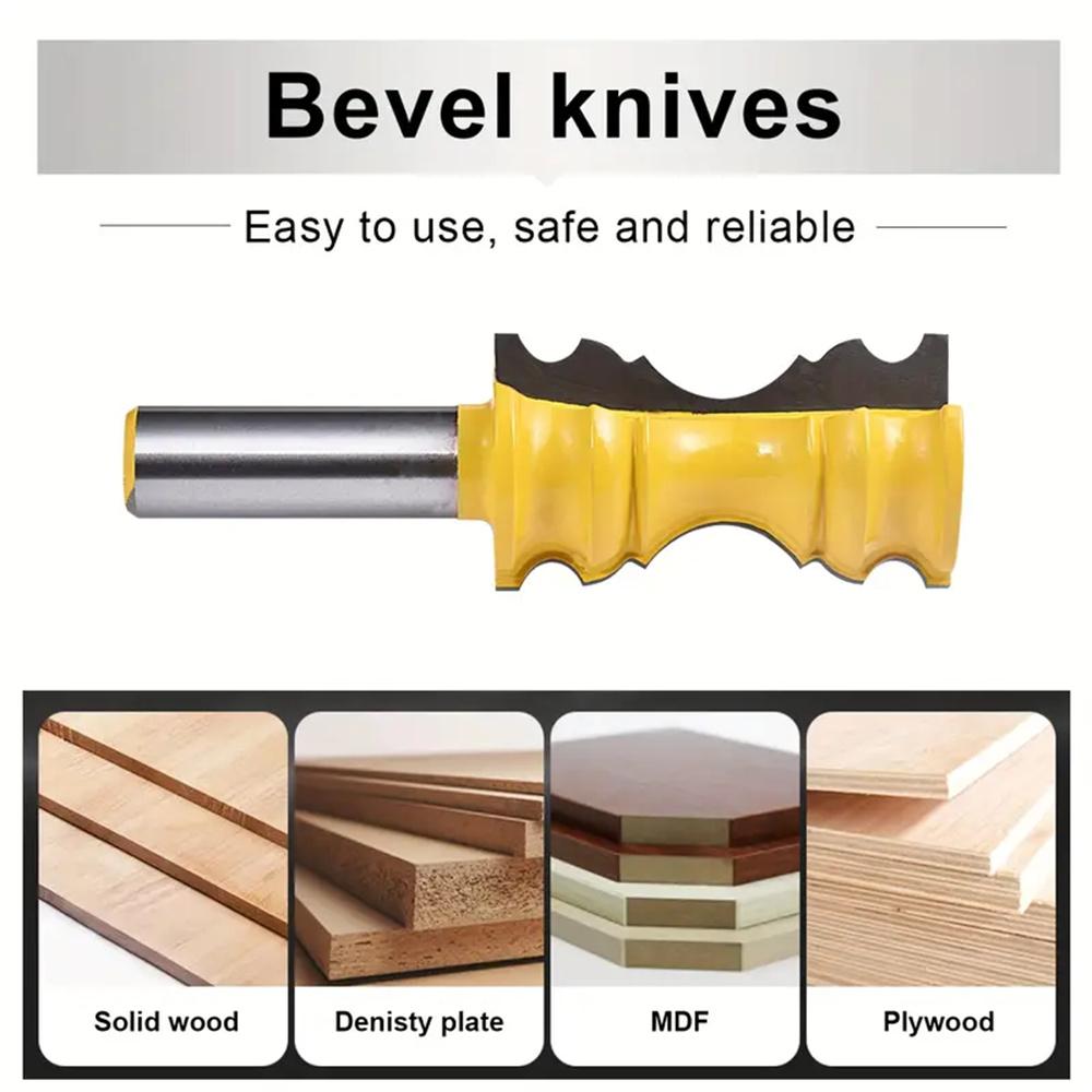 Crown Molding Router Bit 1/2/8mm/12mm Shank Router Bit Large Elaborate Milling Cutter Chair Rail Molding For Woodworking Tool