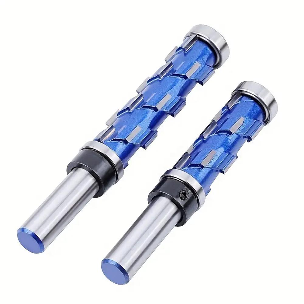 High-Grade Carbide Flush Trim Router Bit with 1/2 Round Shank Double Bearing Design for Woodworking Projects Ideal