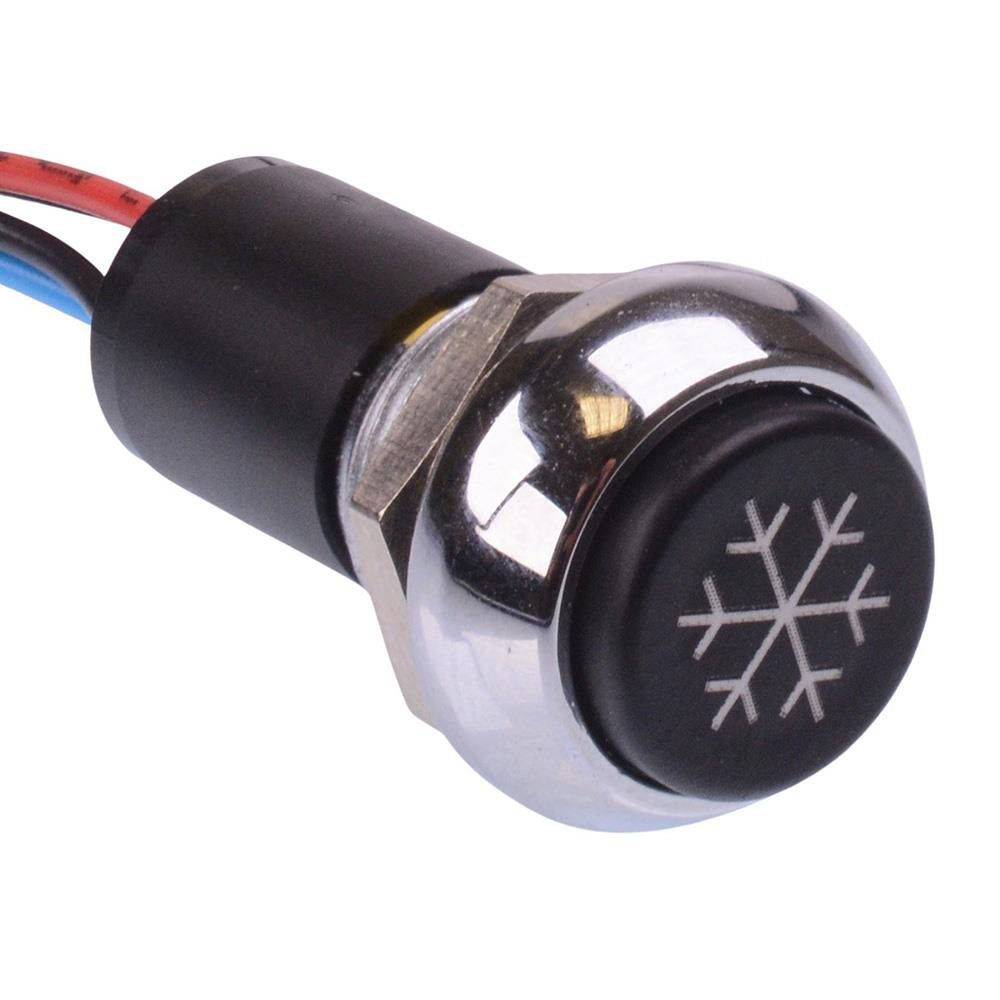 Air Conditioning illuminated Automotive Momentary 12mm Push Button Switch SPST IP67