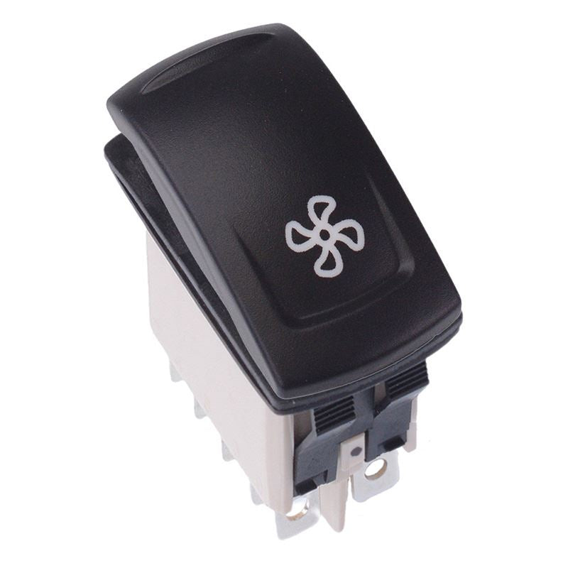 KR46CAKDDG22NXXXX23 Ventilator Fan Latching Red 12V LED Automotive Rocker Switch DPDT IP68