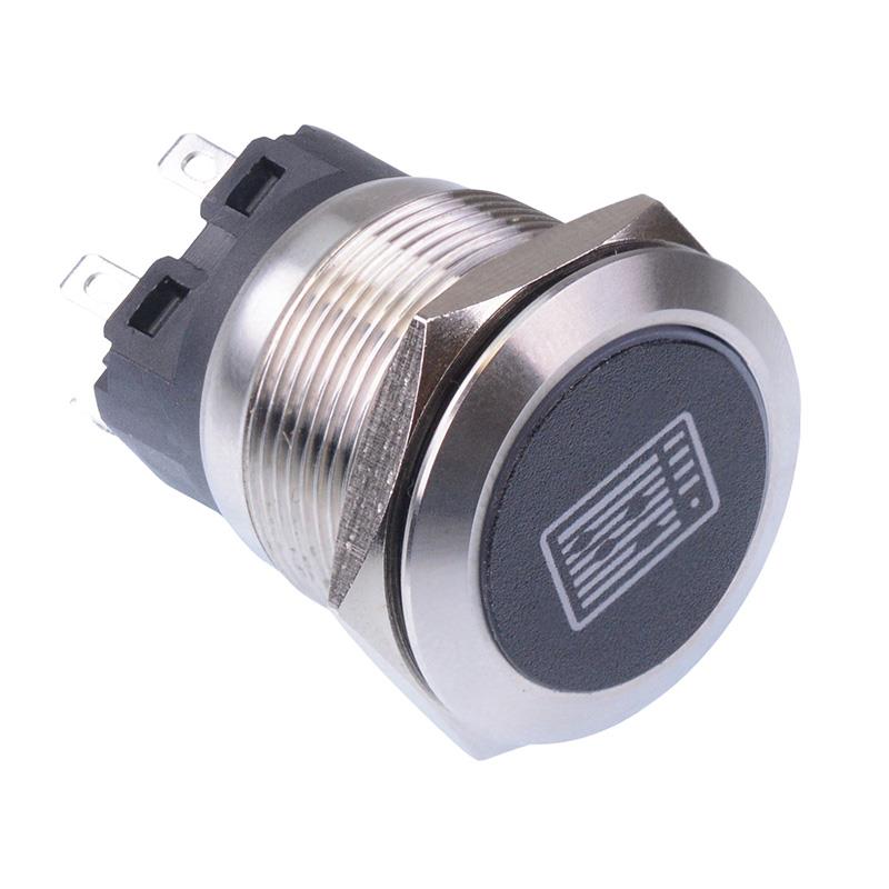 Instrument' White LED Momentary 22mm Vandal Push Button Switch SPDT 12V