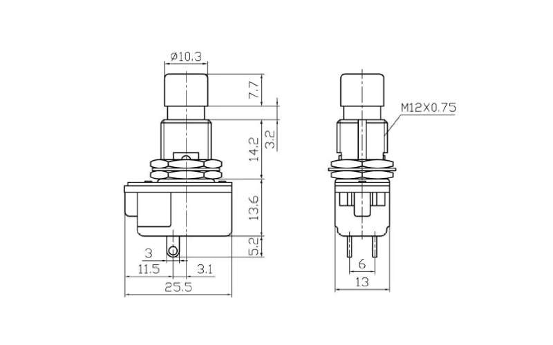 Metal Foot Switches Soft Touch Normally Open OFF-(ON) SPST Momentary 2 PIN Push Button Foot Pedal Switch for Guitar Effect