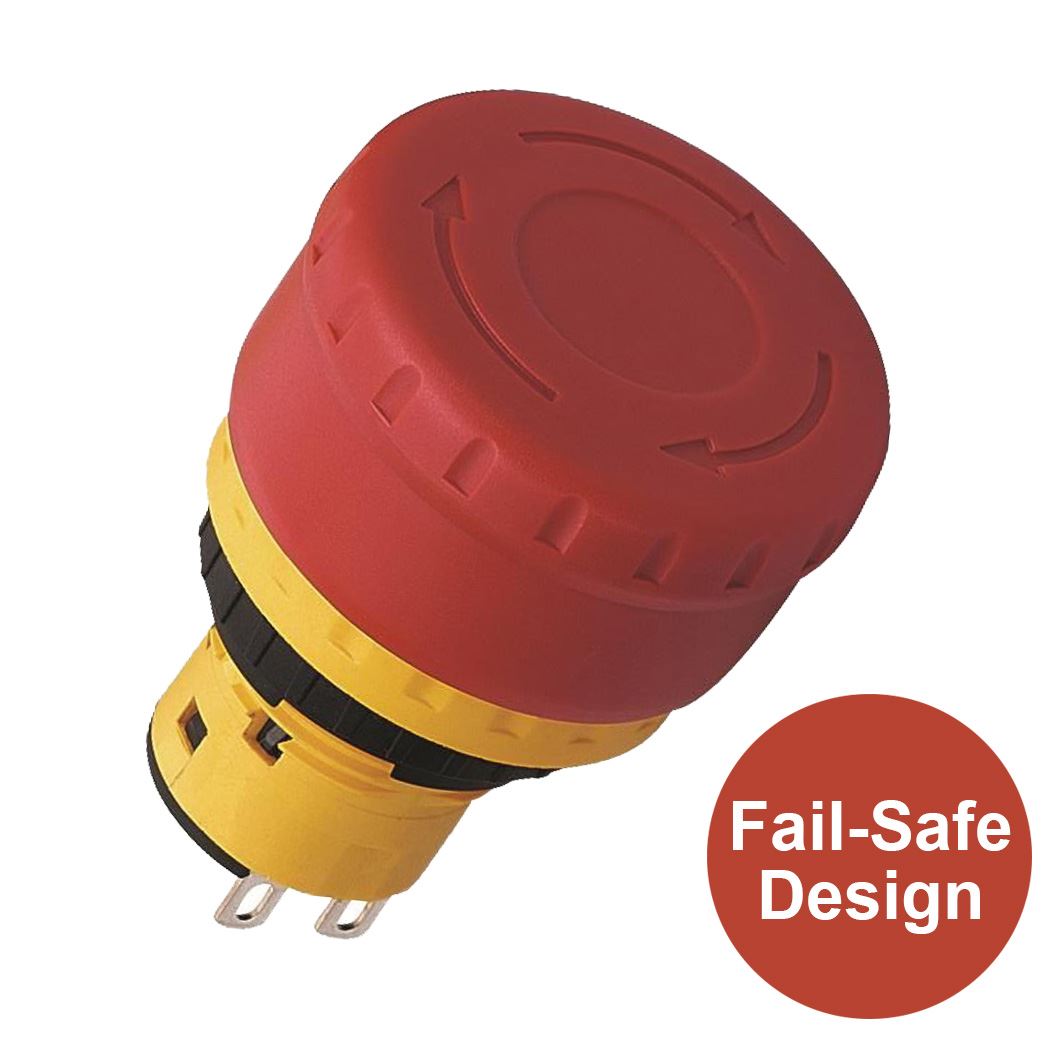 XA-16mm Emergency Stop Switch 29mm Mushroom 1NO-3NC XA1E-BV313R