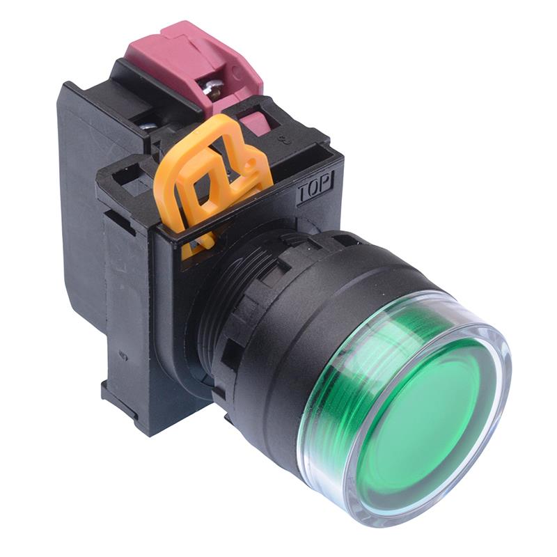 Green 12V illuminated 22mm Momentary Shrouded Push Button Switch NC IP65 YW1L-MF2E01Q3G