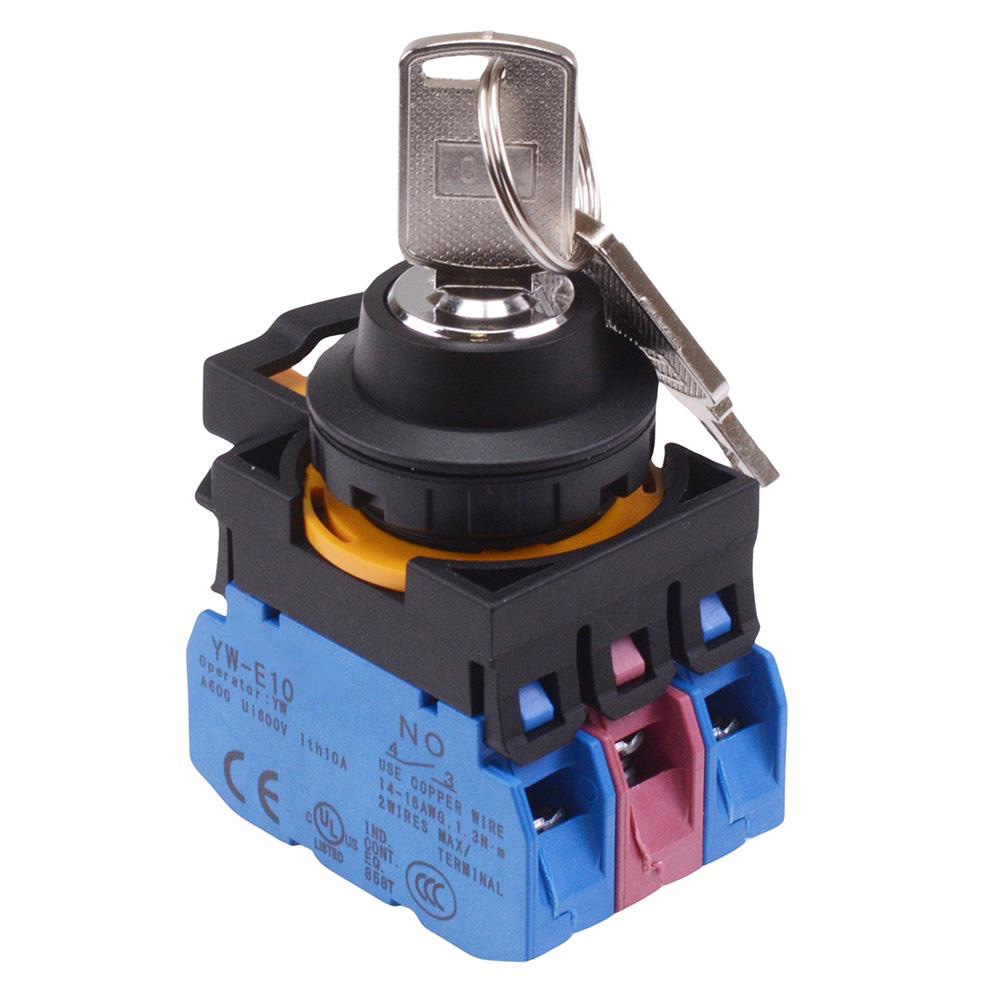 CW1K-3AE21N1 3 Position Maintained Key Switch 2NO-1NC IP65