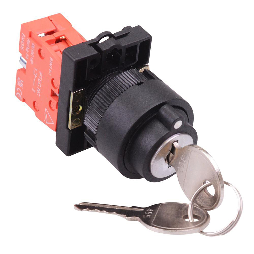 PtecK3CRC 3 Position Plastic Key Switch 10A 1NC