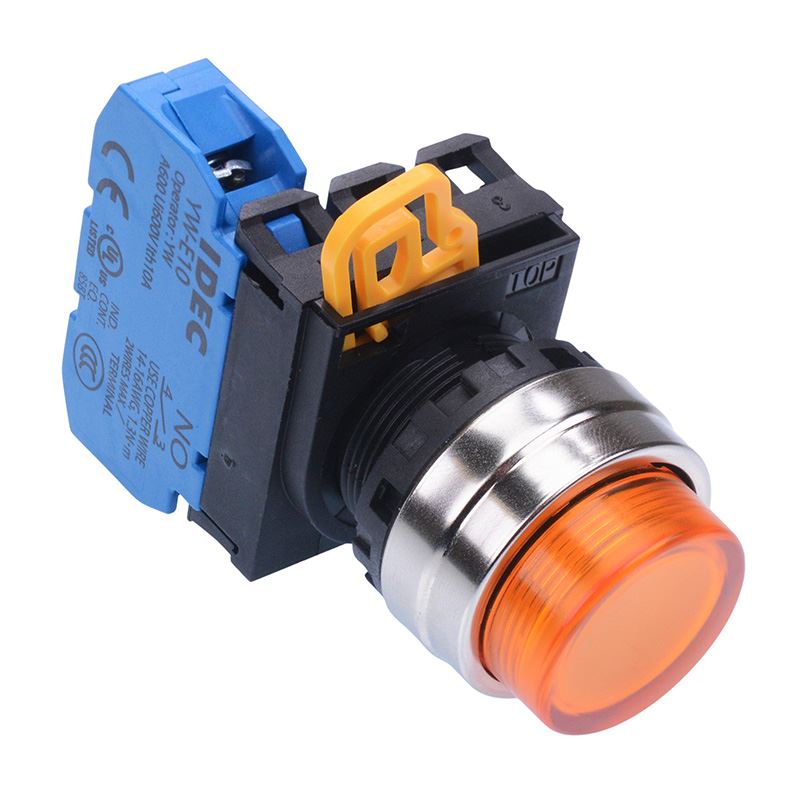 Amber 22mm Metal Bezel Momentary Push Button Switch NO IP65 YW4L-M2E10Q0A