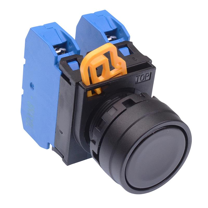 Black 22mm Momentary Push Button Switch 2NO IP65 YW1B-M1E20B