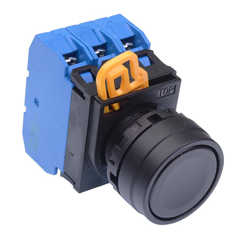 Black 22mm Momentary Push Button Switch 3NO IP65 YW1B-M1E30B