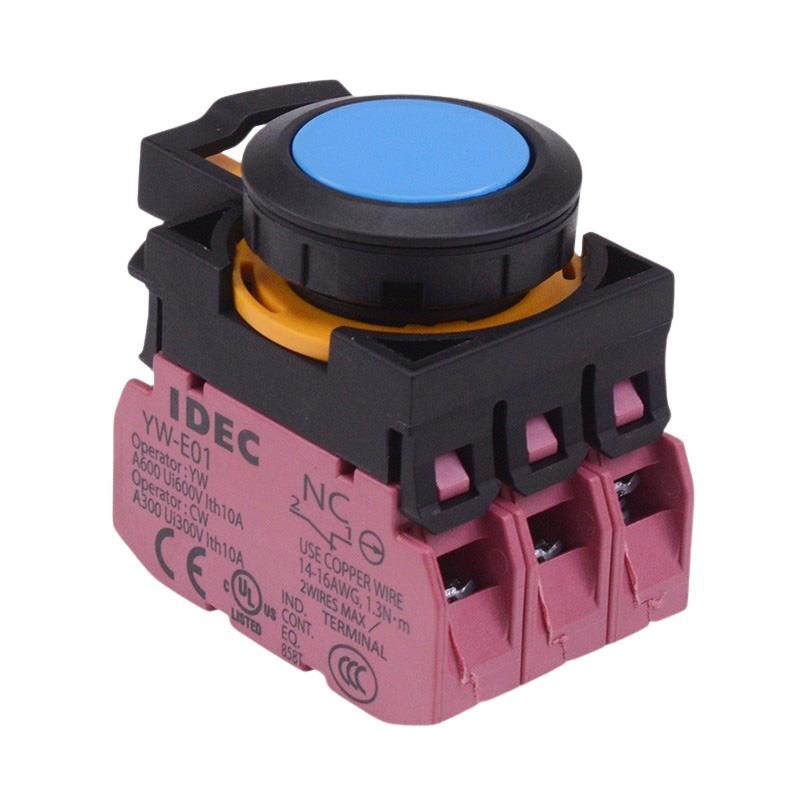 CW1B-A1E03S Blue Maintained Push Button Switch 3NC IP65