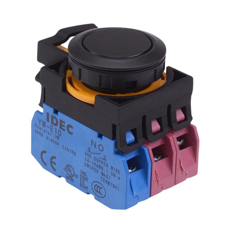 CW1B-A1E12B Black Maintained Push Button Switch 1NO-2NC IP65