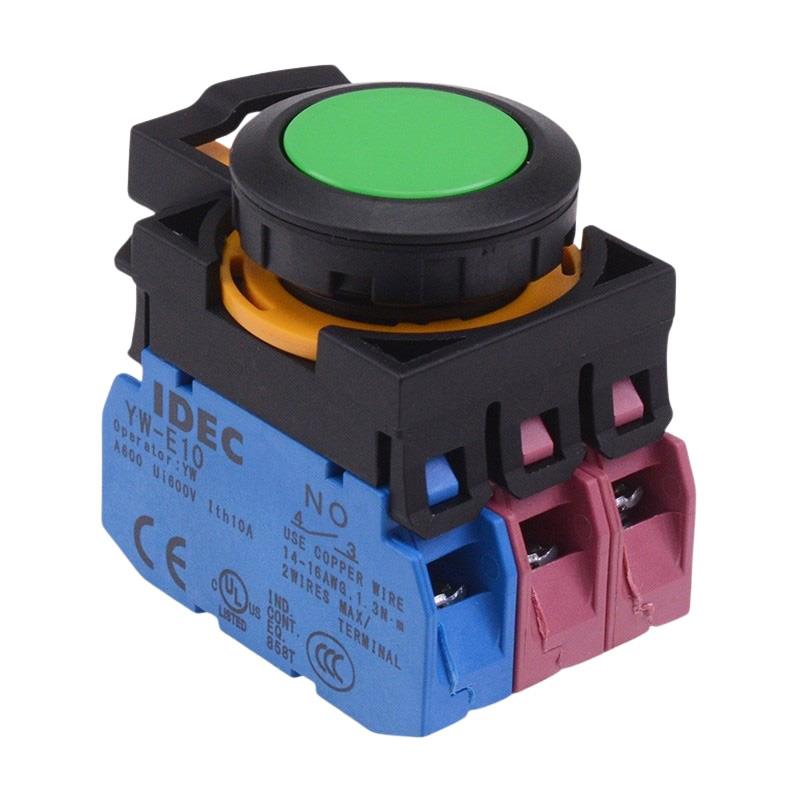CW1B-A1E12G Green Maintained Push Button Switch 1NO-2NC IP65