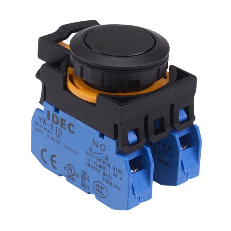 CW1B-A1E20B Black Maintained Push Button Switch 2NO IP65