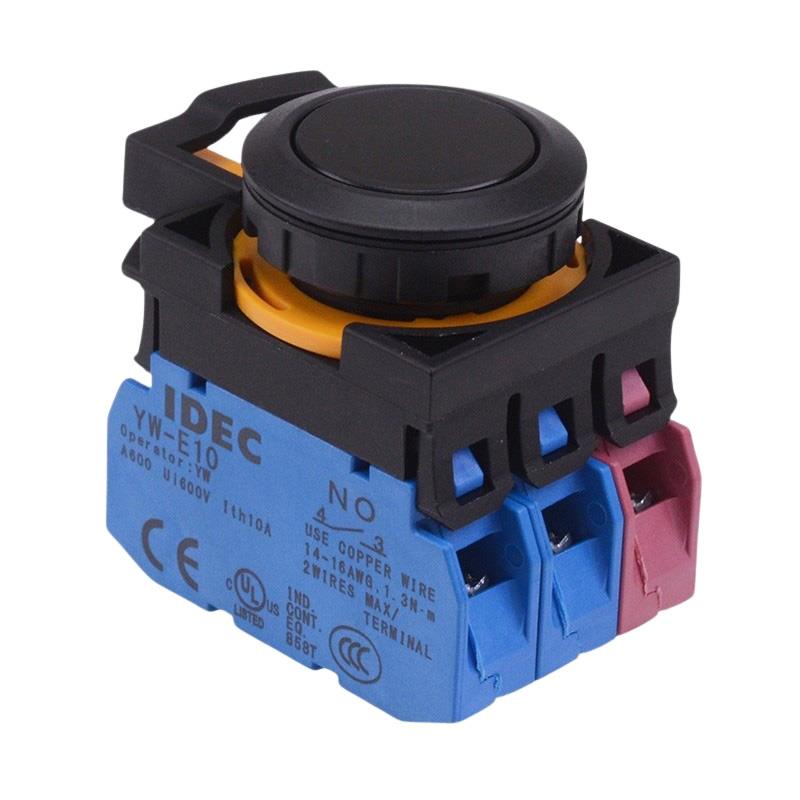 CW1B-M1E21B Black Momentary Push Button Switch 2NO-1NC IP65