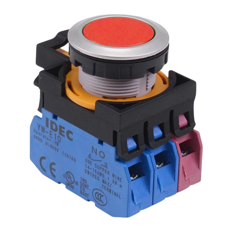 CW4B-M1E21R Red Metallic Momentary Push Button Switch 2NO-1NC IP65