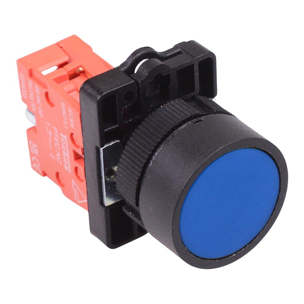 PtecPNBlue Blue Flush Push Button Switch 10A 1NC