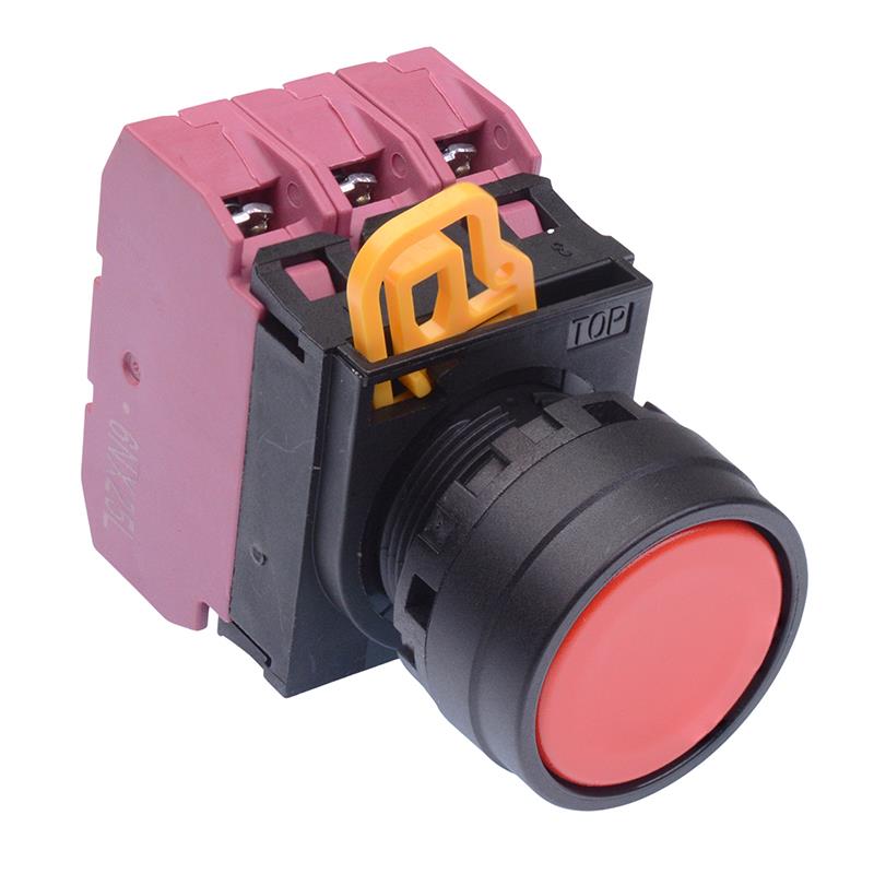 Red 22mm Maintained Push Button Switch 3NC IP65 YW1B-A1E03R