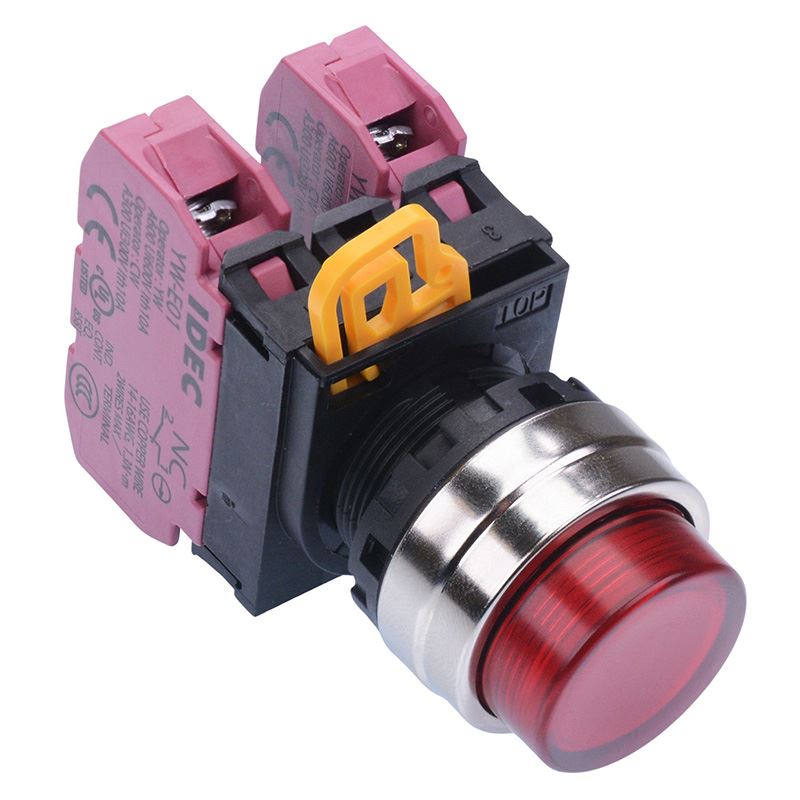 Red 22mm Metal Bezel Maintained Push Button Switch 2NC IP65 YW4L-A2E02Q0R