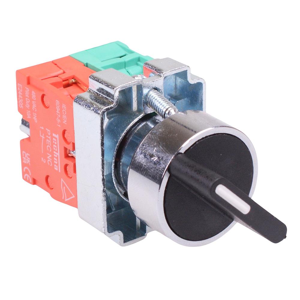 PtecMetSN3F 3 Position Metal Selector Switch 10A 1NO-1NC