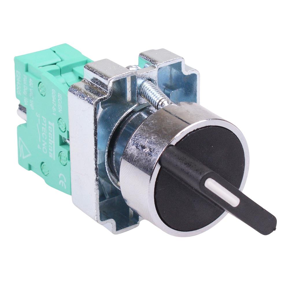 PtecMetSN3M Momentary 3 Position Metal Selector Switch 10A 1NO