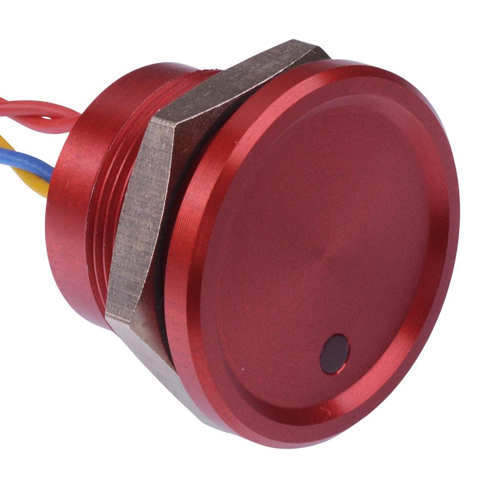 PBAR6AF6000J0S Red illuminated 24VDC Momentary NO 22mm Piezo Switch Prewired IP68