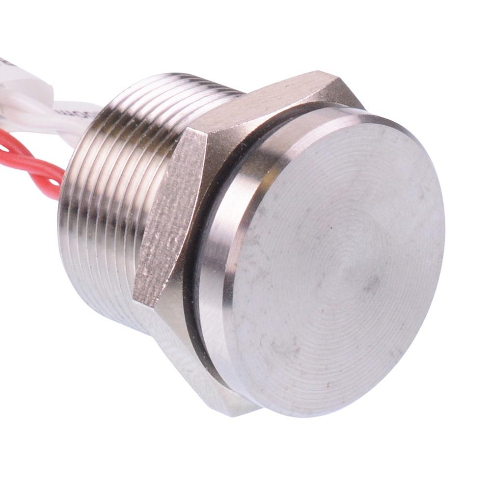 PBAR91FB000 Latching 19mm Stainless Steel Piezo Switch Prewired IP68 SPST