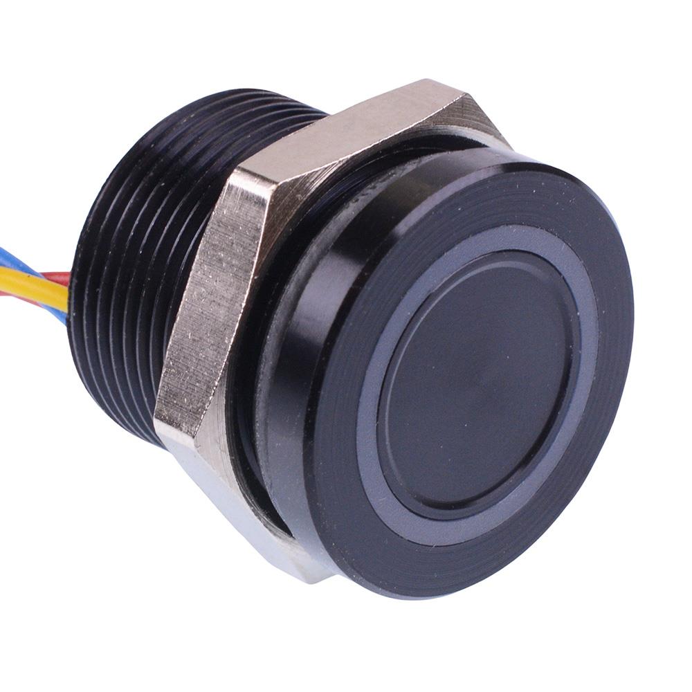 PBAR9AF2000A0W White illuminated 5VDC Momentary NO 19mm Piezo Switch Prewired IP68