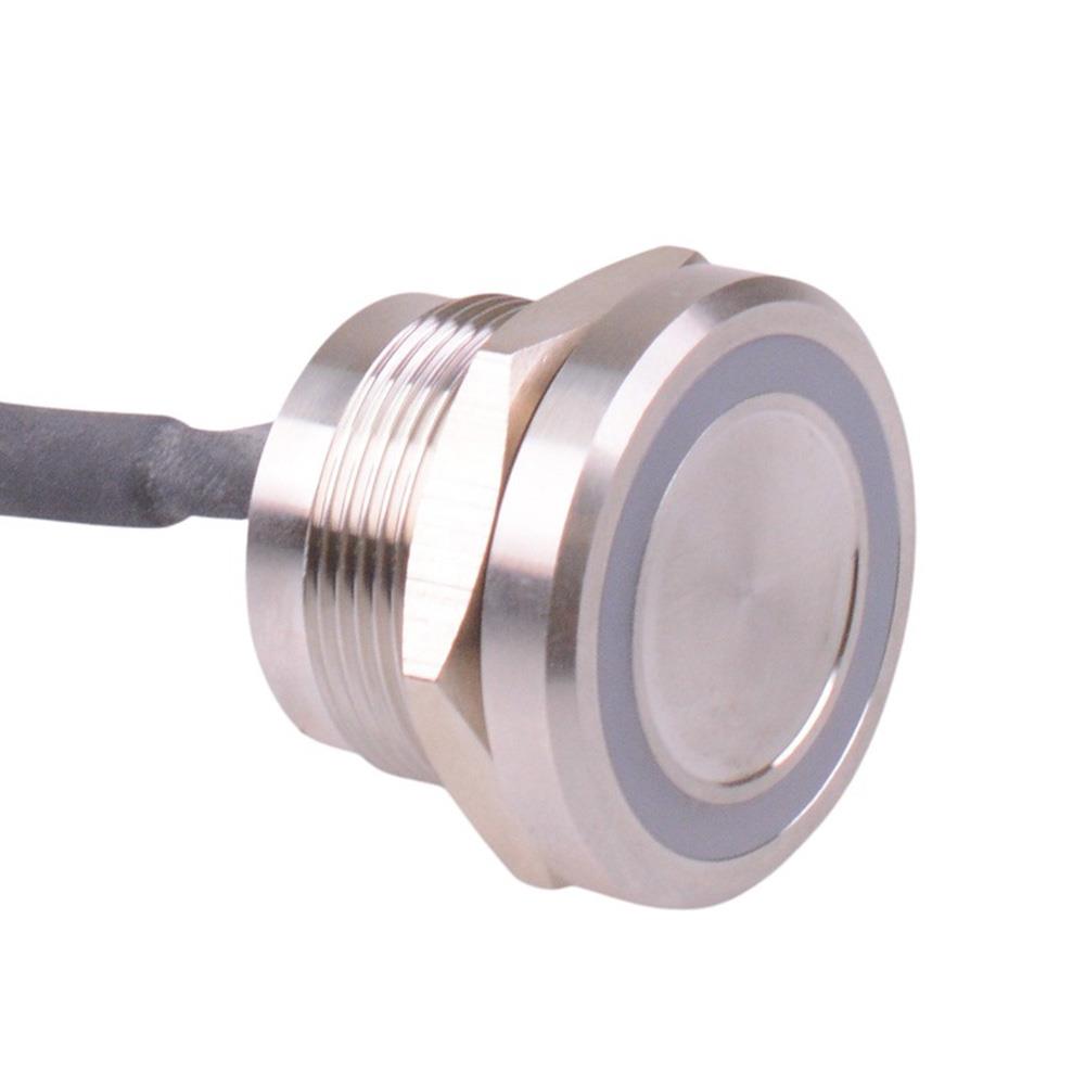 PBARZACB000E0W White LED 24V Stainless Steel Momentary NO 22mm Piezo Switch Prewired IP68