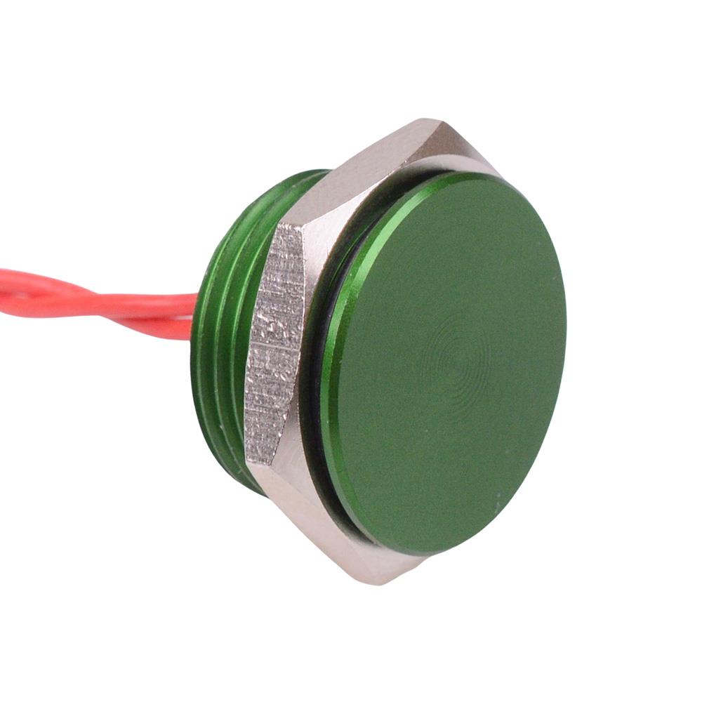 PBAT5AF3000 Momentary NO 16mm Green Piezo Switch Prewired IP68
