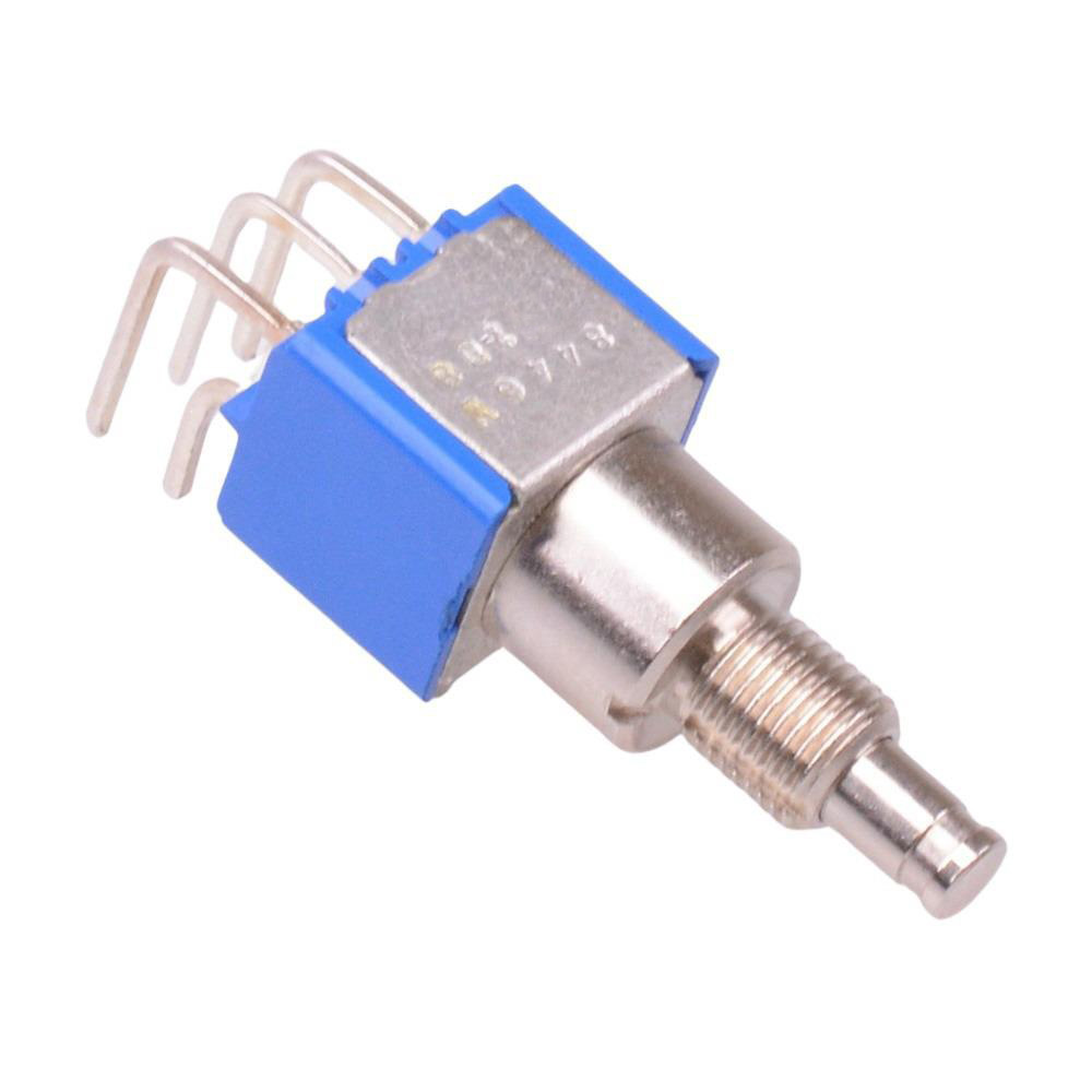 8446WA Latching On-On Right Angle PCB Push Button Switch DPDT