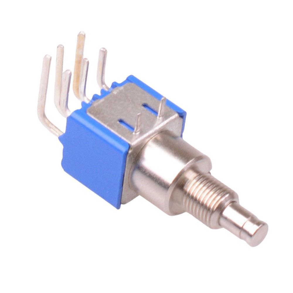 8446WA Latching On-On Right Angle PCB Push Button Switch DPDT