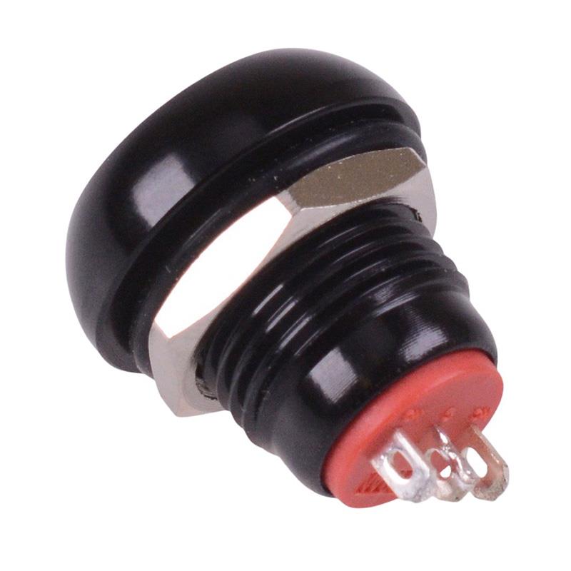 Black Latching 12mm Metal Round Push Button Switch NO/NC