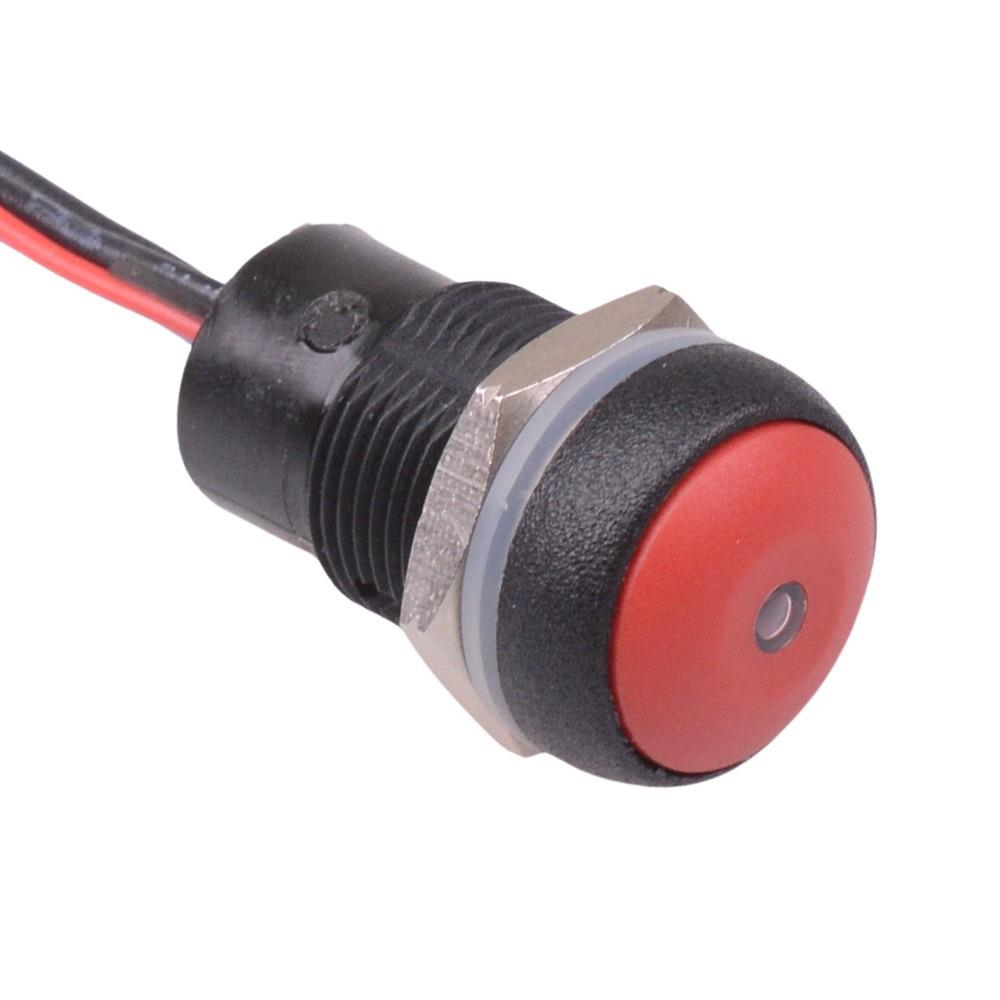 IRR3F462L0S Red LED Red Button Round 16mm Momentary NO Push Button Switch Prewired IP67