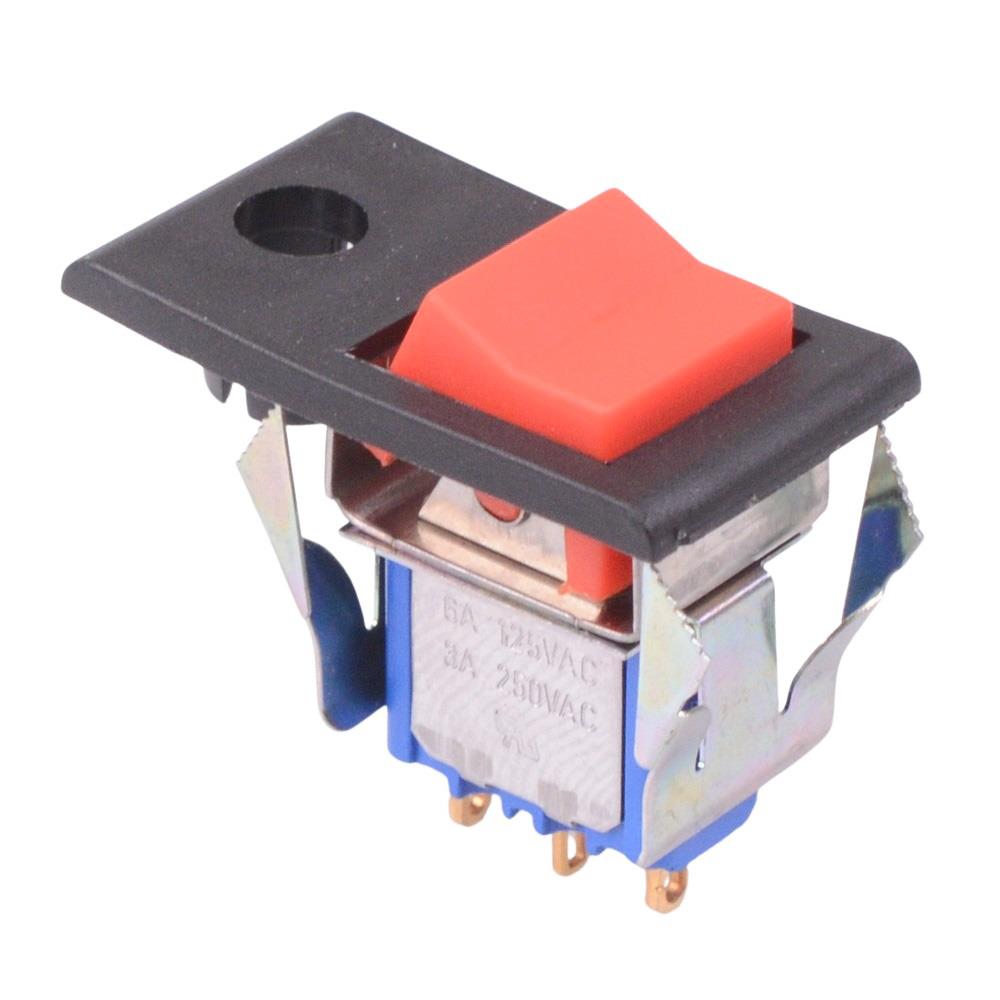 7636ADUL+U736+U1212 On-On Red Rocker Switch Snap-In SPDT
